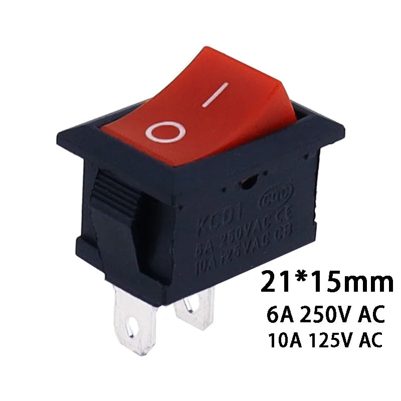 KCD11-101 3A/6A 250V 6A/10A 125V 10*15mm 21*15mm SPST 2PIN ON/OFF G130 Boat Rocker Switch Car Dash Dashboard Truck KCD1 switch