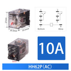 10pcs Small Intermediate Relay AC 220V DC C24 HH52P HH53P HH62P HH63P LED  General Mini Electromagnetic Relay Wholesale