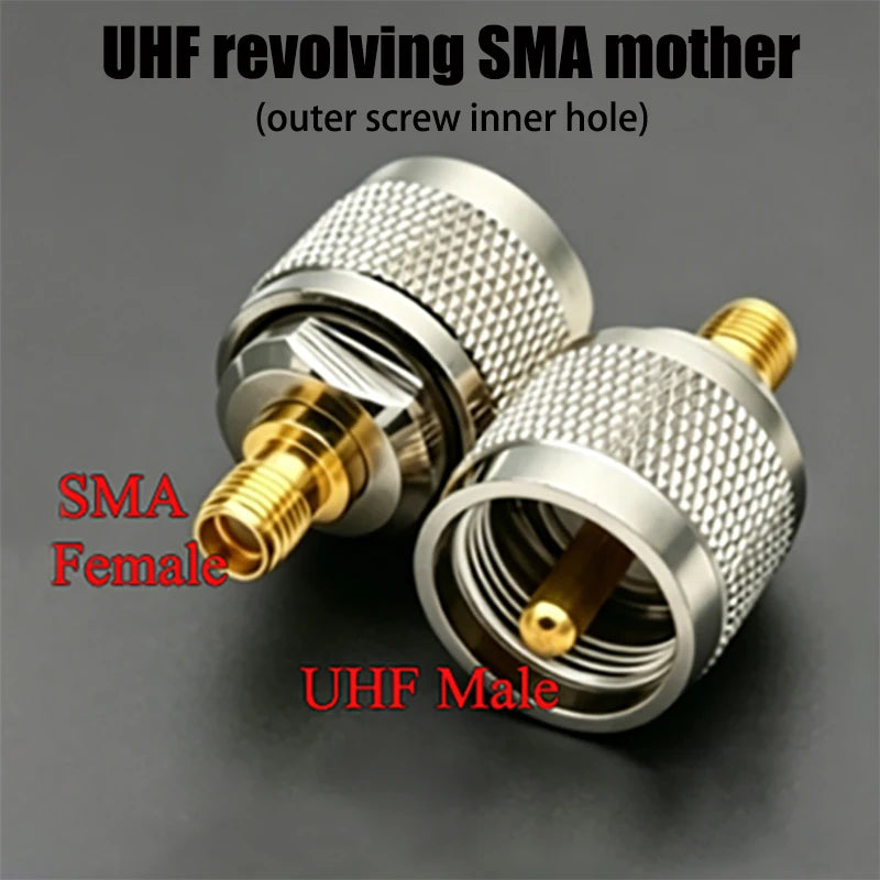 SMA to UHF PL259 SO239 RF Coaxial Adapter Converter Kit 50 Ohm Low Loss Connector for Amateur Radio WiFi/Antenna/Signal Booster