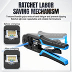 AMPCOM rj45 crimper RJ11 RJ45 Crimping Tool Ethernet Network LAN Cable Crimper Cutter Stripper Plier for 6P 8P RJ-11/RJ-12 RJ-45