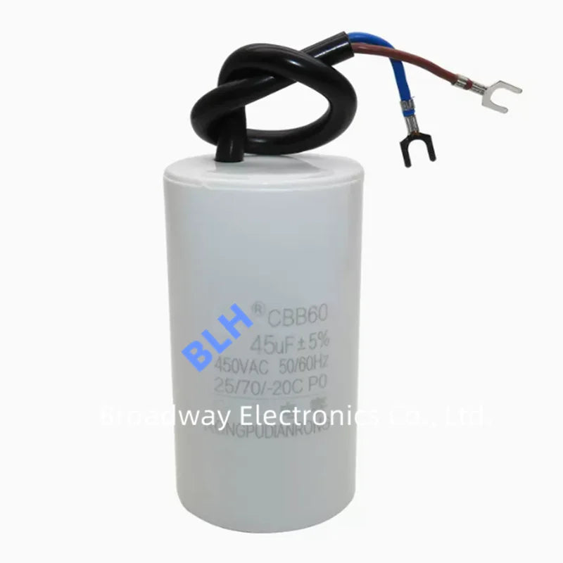CBB60 450V Motor Washing Machine Dehydrator Water Pump Starting Capacitance 20UF 25UF 30UF 35UF 40UF 45UF 50UF 55UF 60UF 70UF