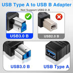 1-2PCS USB A to USB B Adapter High-Speed 5Gbps Type A 3.0 Female to Type B Male Power & Data Connector for Printer Scanner