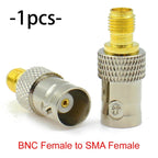 BNC to SMA / RP-SMA RF Adapter Connector Male Female Straight 4-Hole Flange Coaxial Converter for FPV WiFi Radio Antenna Systems