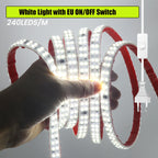 AC 220V LED Strip Waterproof 240Leds/M 3000K 4000K 6000K Home Decor Self Adhesive Tape Chain Light Flexible Ribbon Strip