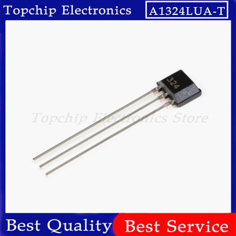 5pcs 1324LUA-T A1324LUA A1324 SIP-3 Low Noise Linear Hall Effect Sensor With Analog Output IC Integrated Circuit