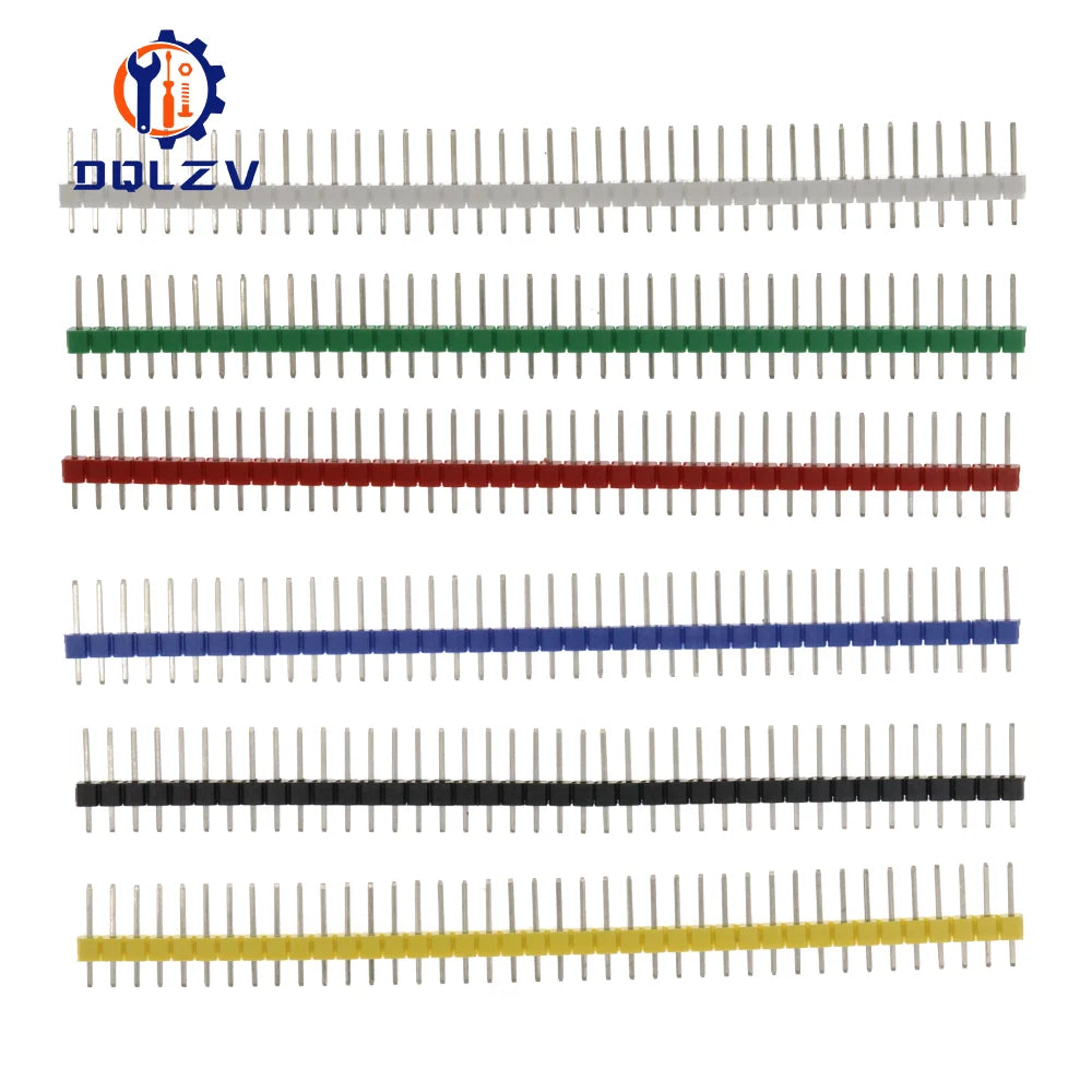10PCS 40 Pin 1x40 Single Row Male 2.54 Breakable Pin Header Connector Strip For Arduino White/Black/Red/Blue/Green/Yellow