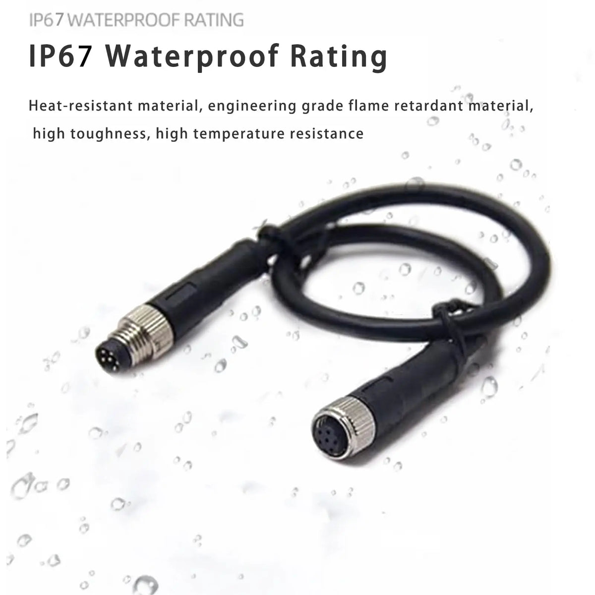 6 Pin Circular Connector M8 A Code Cable Crodset 26AWG 50CM Male to Female Straight