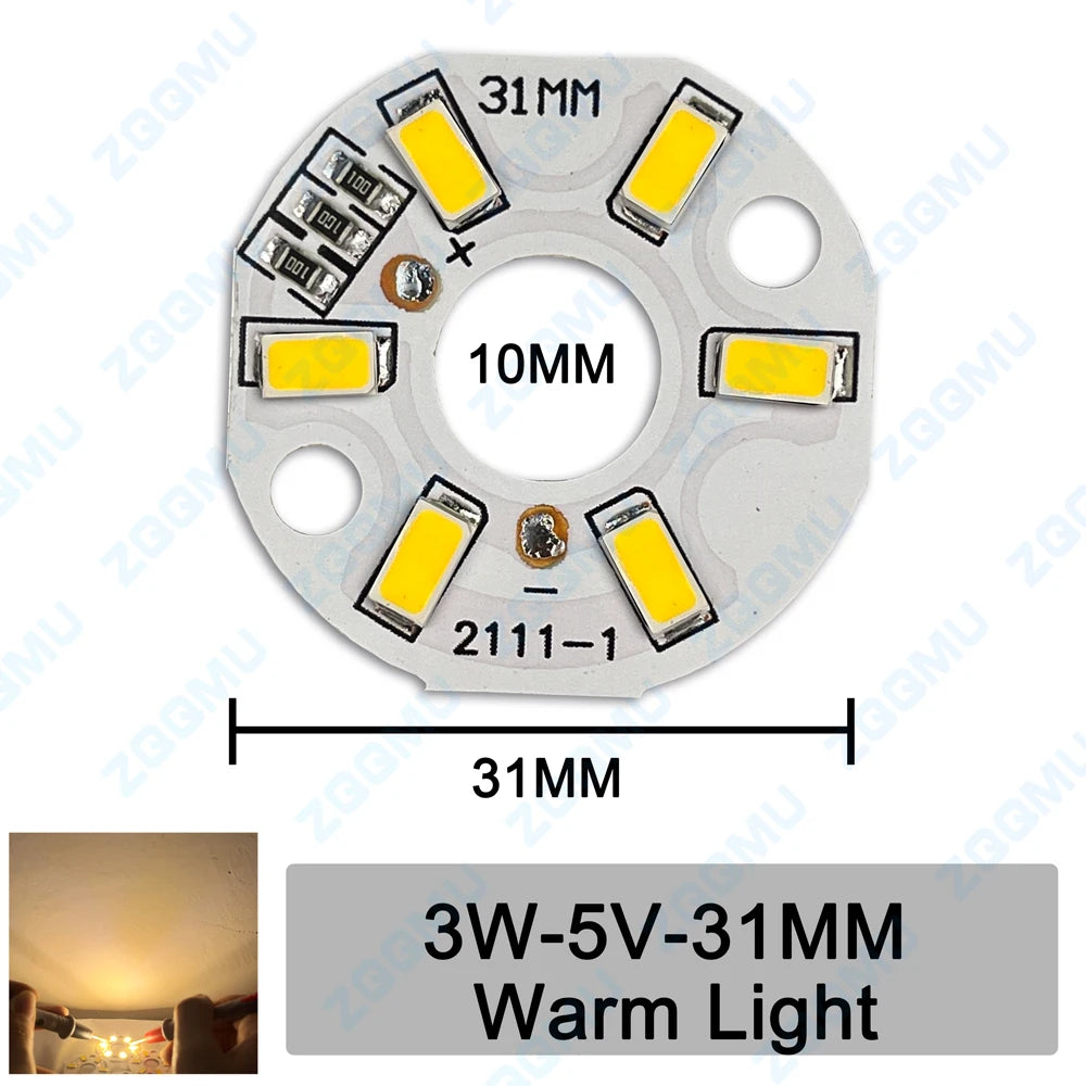 10PCS DC5V Round LED Lamp Panel 3W 5W 10W SMD5730 SMD2835 Warm White Highlight Round Round Aluminum LED Lamp Panel