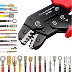Versatile Ratchet Crimping Tool Set for Open Barrel Pins, SATA, TE, JST, Molex, and Dupont Connectors