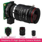 12.3 MP Raspberry Pi High Quality Camera with Sony IMX477 Sensor Optional 6mm CS 16mm C-mount 8-50mm Lens for Pi 4B 3B Zero 2 W