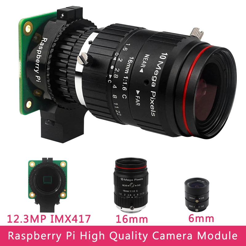 12.3 MP Raspberry Pi High Quality Camera with Sony IMX477 Sensor Optional 6mm CS 16mm C-mount 8-50mm Lens for Pi 4B 3B Zero 2 W