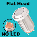 1 pc 12mm metal push button waterproof nickel plated brass switch flat high head Round shape momentary self reset 1NO latching