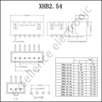 10Sets XHB 2.54MM Connector with Buckle Hole Though Type 2/3/4/5/6/7/8/9/10 Pin Straight /Curved Pin+Housing+Crimp Terminal Kits