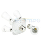 1/3/4/5 in 1 E26 E27 to 3/4/5 E26 E27 Edison Screw LED Lamp Bulb Base Splitter E27 Light Socket Holder Adapter Extender