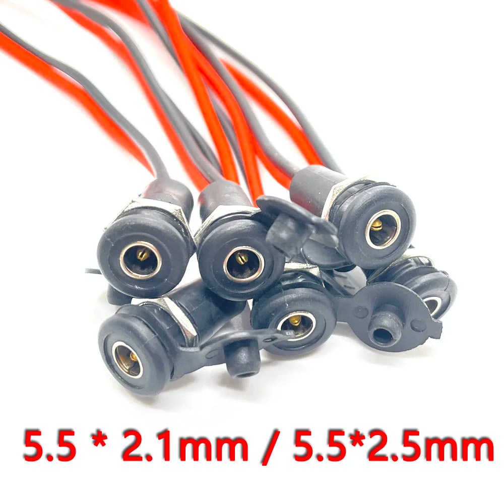 1/3PCS DC 5.5*2.1/5.5*2.5 Power Cable Wire Connector 5521 5525 Charger High Current DC Power Plug Female Socket About 20CM