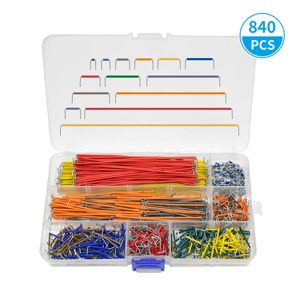 140/350/560/840Pcs U Shape Solderless Breadboard Jumper Cable Wire Kit For PCB Bread Board Prototyping Circuits, For DIY