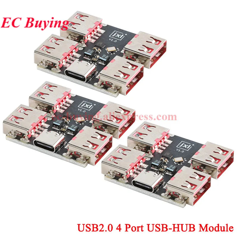 1-10Pc USBHUB USB2.0 7 4-port Controller Expansion Module USB 2.0 to 4 Channel Way Splitter USB-HUB Type-C Extender Board 40MB/S