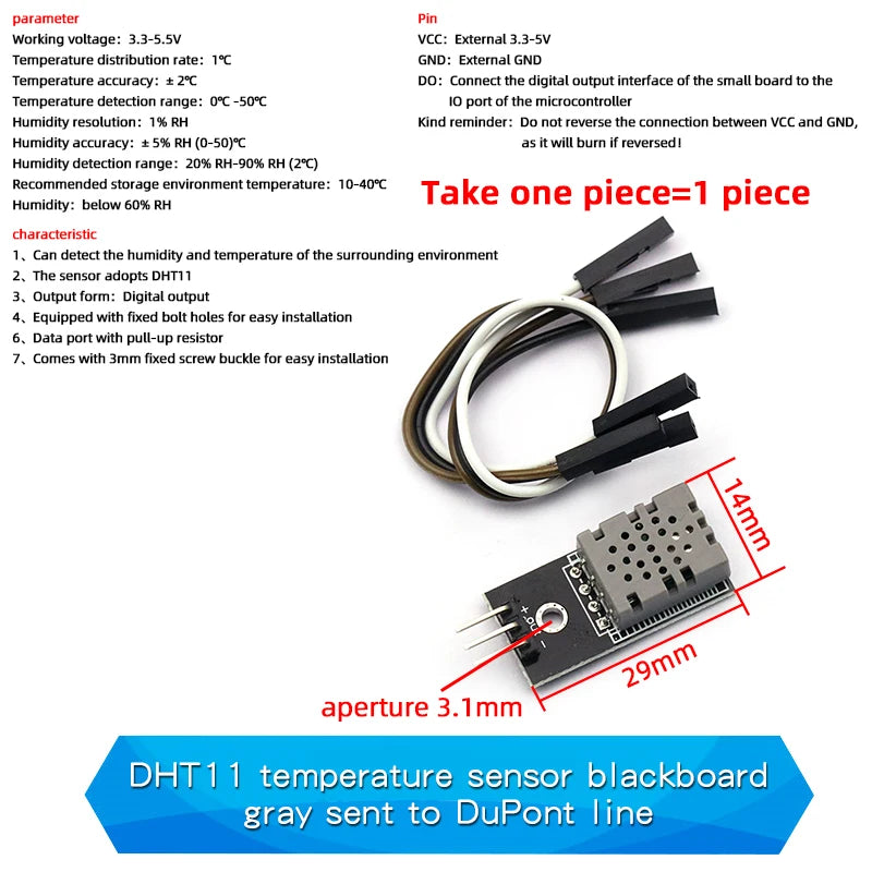 1PCS DHT11 DHT22 AM2320 Digital Temperature Humidity Sensor Module Board with DuPont Line For Arduino High Precision
