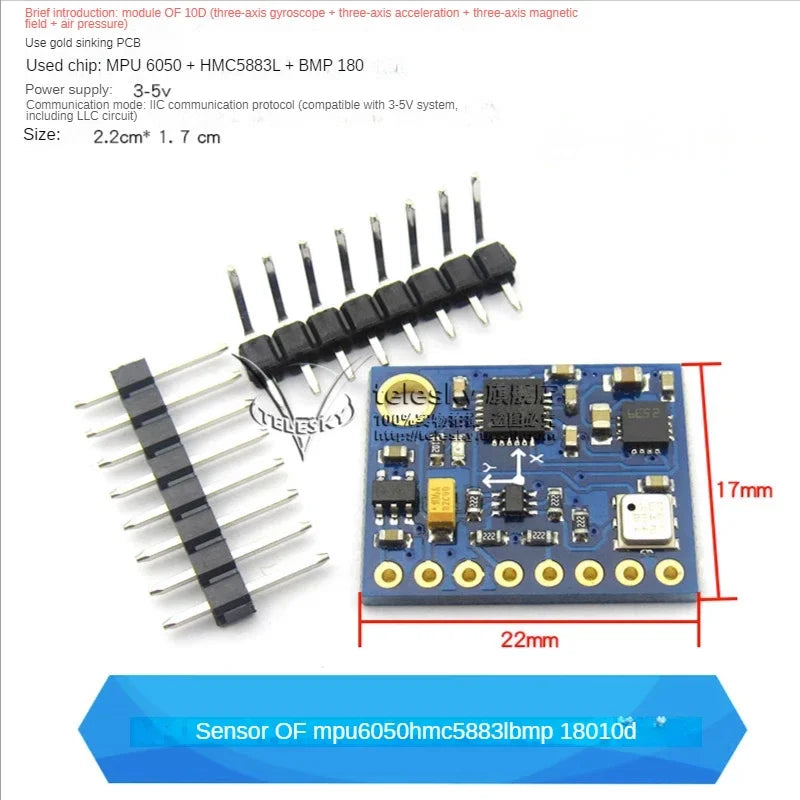 GY-521 MPU6050 Module 3D Angle Sensor 6DOF Three Six Axis Accelerometer Electronic Gyroscope