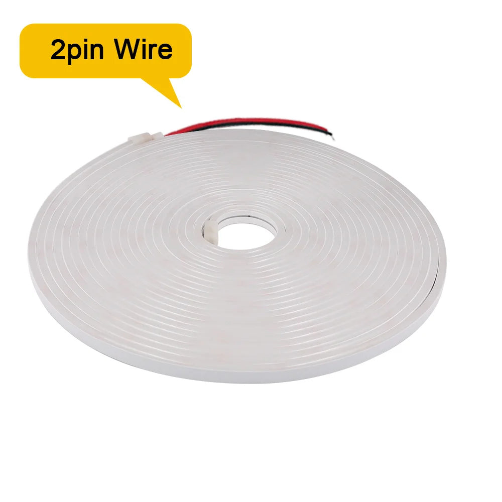 DC 12V 24V LED Neon Strip Light Neon Sign Waterproof Silicone Rope Lights Flexible Lamp Home Decoration with 2pin Wire 9 Colors