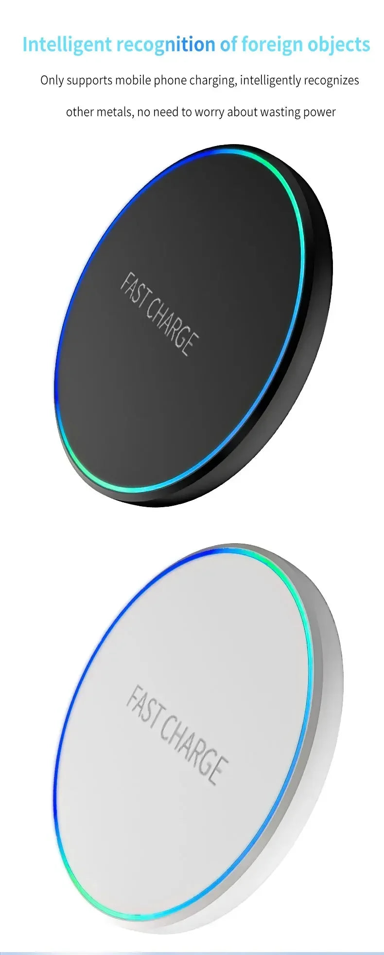 Mini Fast Wireless Charger Station For iPhone 17 16 15 14 13 11 Pro Max Induction LED Light Charging Station For Samsung Xiaomi