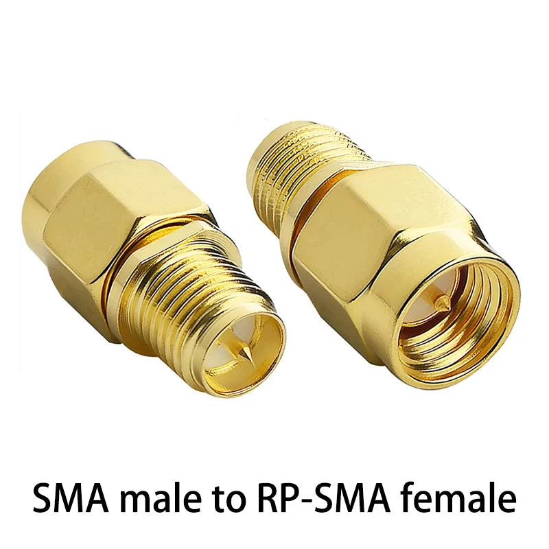 1PC RP-SMA Male to RP SMA Female Straight Threaded Connector RF Coaxial Adapter Copper Gold Plated