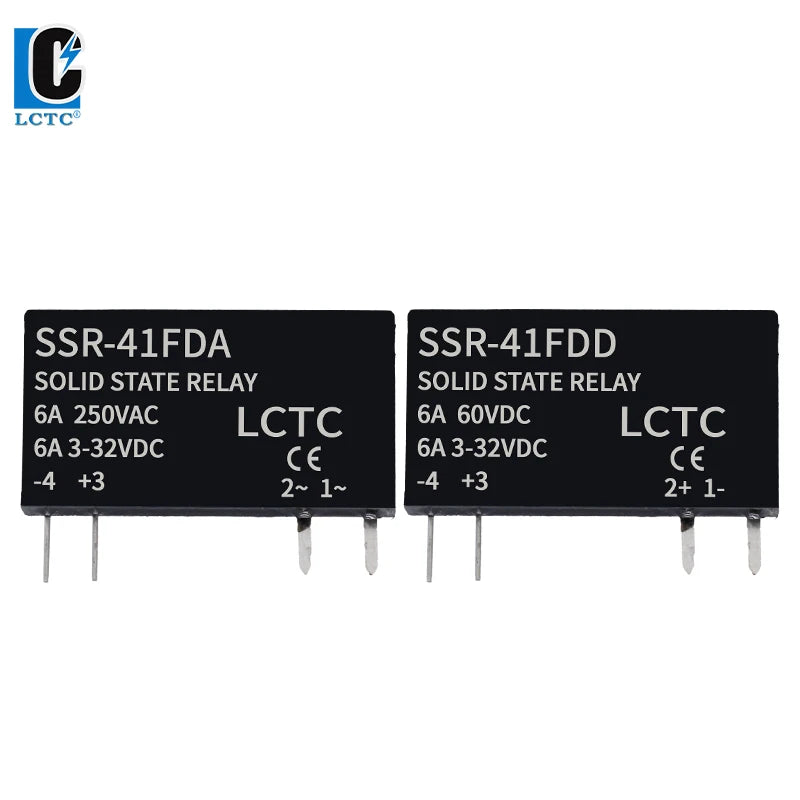 LCTC Solid State Relay Slim Relay SSR Non-contact DC To AC DC To DC SSR-41FDA SSR-41FDD DIN Rail Relay 6A