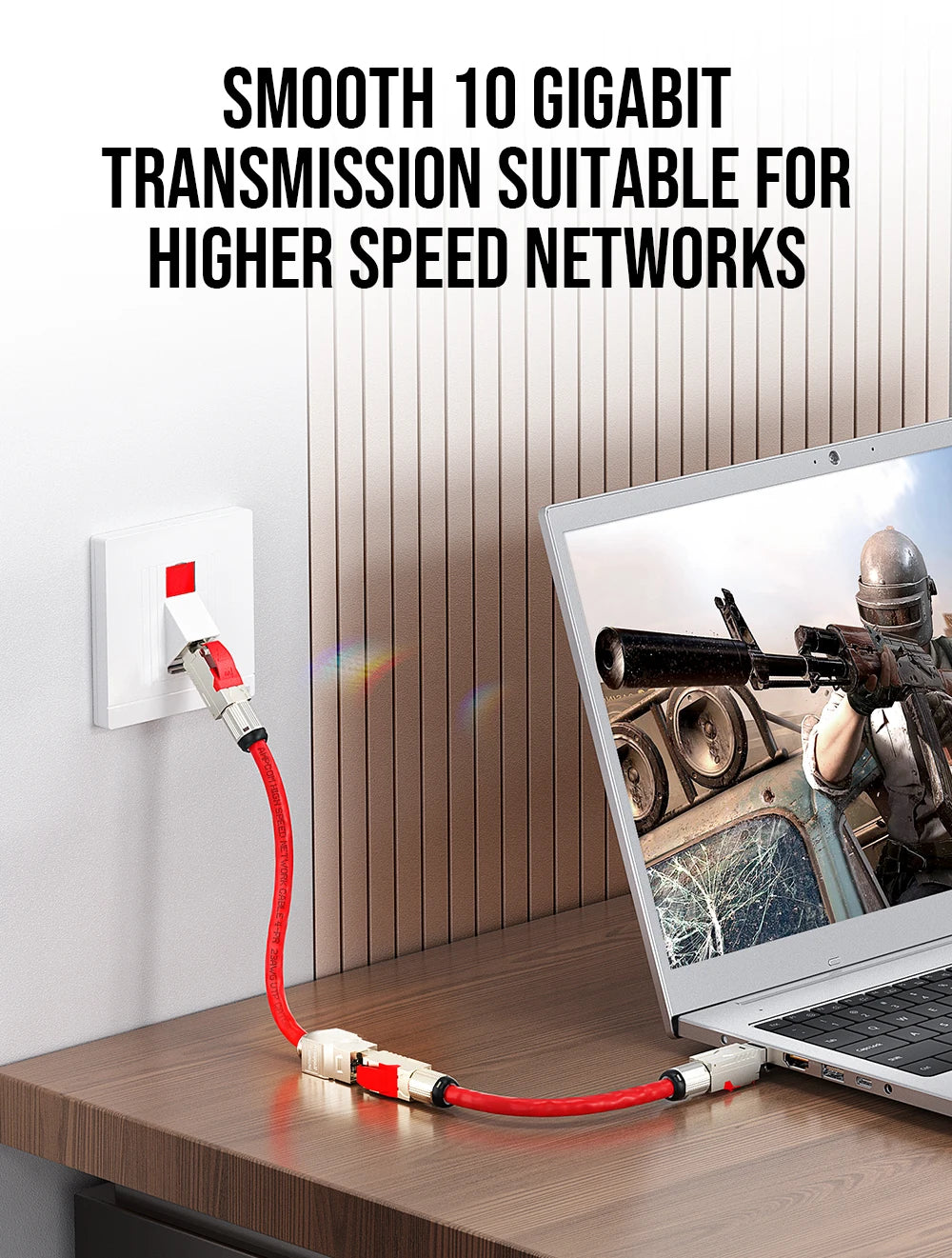 AMPCOM CAT7 RJ45 Keystone Jack, STP Shielded Tool Free Self-Locking CAT8 Cat6a Keystone Zinc Alloy RJ45 Module Coupler Adapter