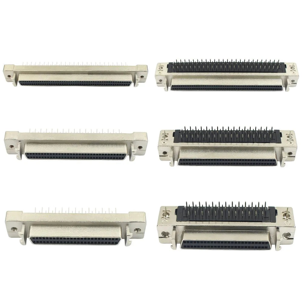 SCSI Connector DB Female Male 50 68 100 Pin Straight Right Angle 90 180 Degree Hole Welding Solder Adapter 50P 68P 100P