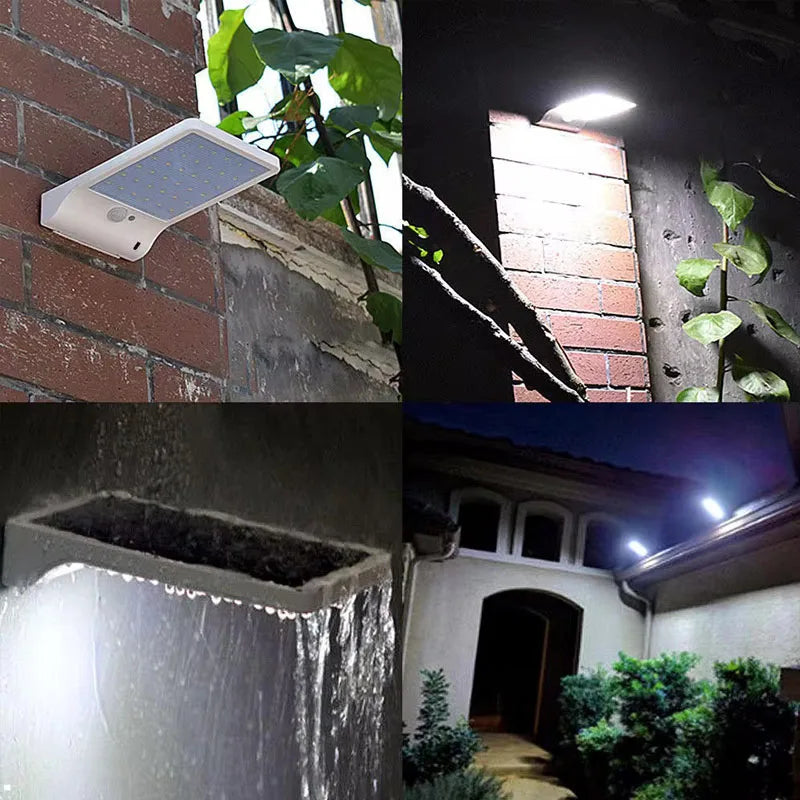 48leds solar street wall lights 450LM 3.5W led solar motion PIR sensor DIM lights Aluminum with pole remote for garden garage