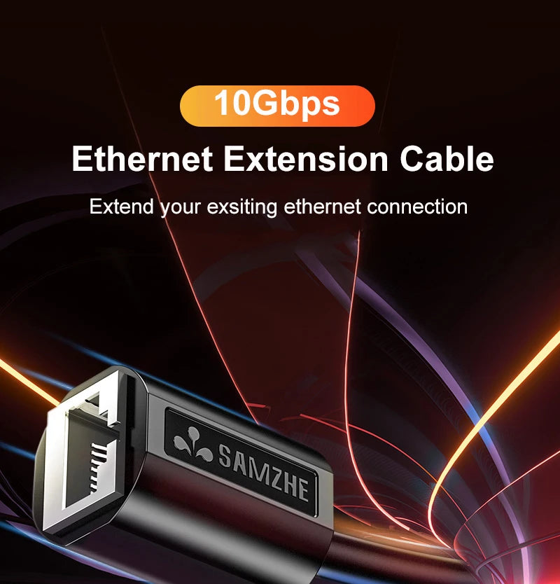 Clearance_SAMZHE Cat6 Ethernet Extension Patch Cable RJ45 Male to Female Rj45 Ethernet Extender Adapter for PC Laptop Ethernet C