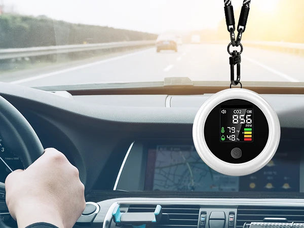 CO2 Monitor NDIR Sensor, Air Quality Detector Carbon Dioxide Meter with Temp/Humidity, Portable Indoor Ventilation Tester,
