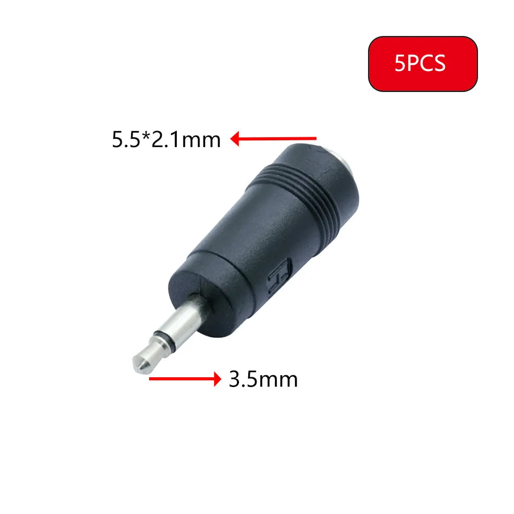 5PCS DC 7909 Power Plug Portable Laptop Travel Charger Adapter DC 5.5x2.1mm Female Jack to 7.9*0.9mm DC Power Plug Converter