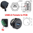 1Pcs Metal Round Socket Module D Type RJ45 Straight Through Network USB2.0 USB3.0 Connector Panel Mounting HDMI CAT6