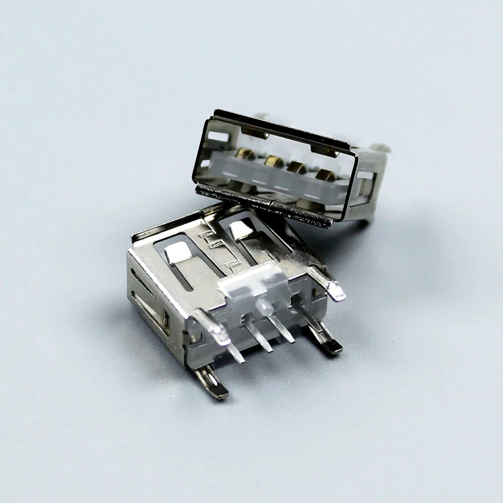 1-10PCS NEW A Type Flat Angle 180 Degree Female USB PCB Connector Socket USB Jack Plug