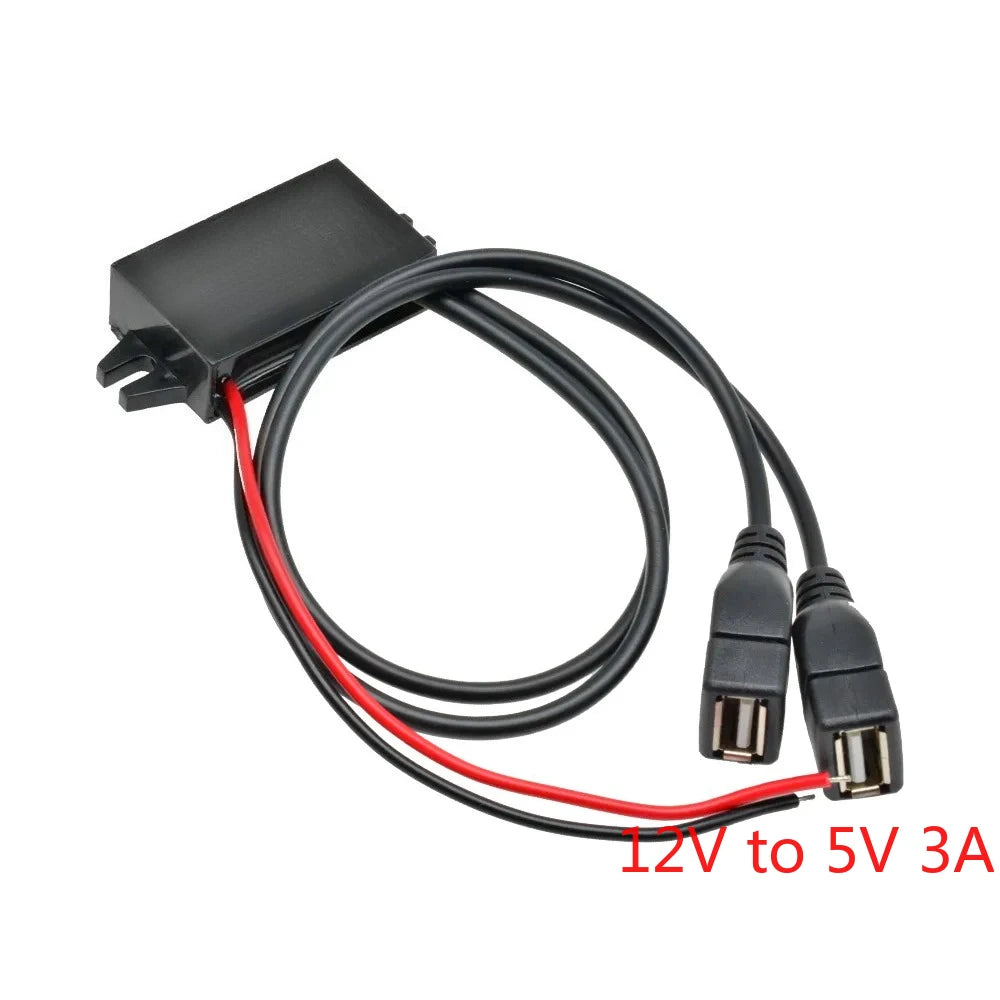 12V to 5V 3A15W DC DC Step Down Buck Converter Power Supply Module Type-C Adapter Male Female Micro USB Mini USB for Car ROHS CE