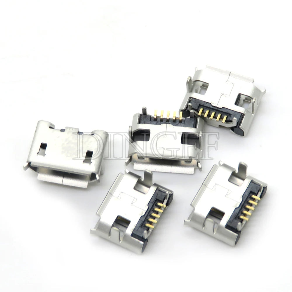 20PCS 5 Pin 10 Pin SMT Socket Connector Micro USB Type B Female Placement 12 Models SMD DIP Socket Connector