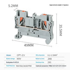 5/10PCS PT2.5 DIN Rail Spring Terminal Block PT2.5-PE Terminal End Cover D-PT2.5 Jumper Bar FBS10-5 Tool-free Wiringee Wiring