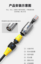 Waterproof CAT6A RJ45 Plug Socket Industrial Ethernet Cable Extender Adapter Category 6 Network Interface Panel Module Connector