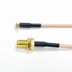 SMA/RPSMA Female to MMCX Male 90 Degree Extension Coax Cable 15cm to 5M Extender for Antenna, Radios