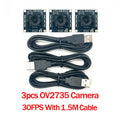 USB Camera Module with No Distortion, Compatible for Autodarts.io, Mac, Linux, Raspberry, IMX179, OV2735, OV9732, 100 °, 30FPS,