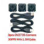 USB Camera Module with No Distortion, Compatible for Autodarts.io, Mac, Linux, Raspberry, IMX179, OV2735, OV9732, 100 °, 30FPS,