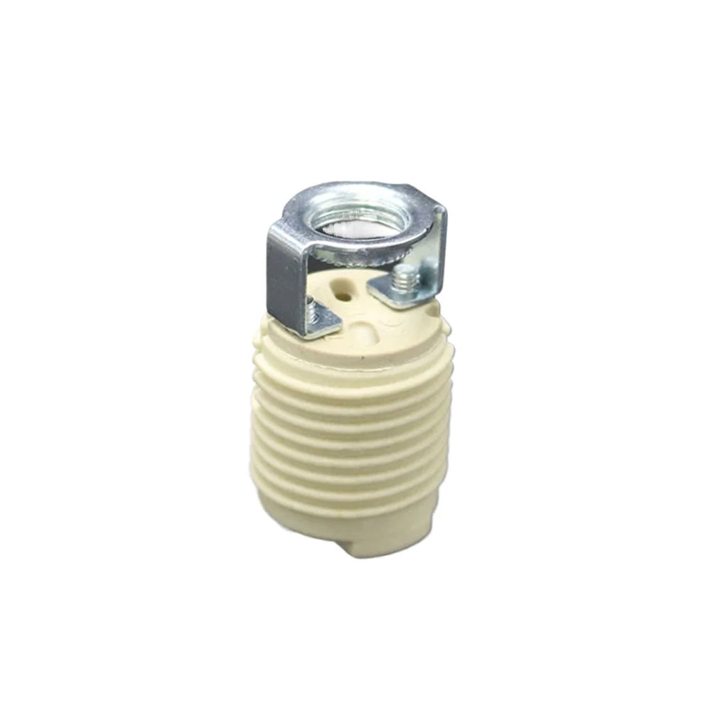 10pcs G9 Ceramic Lamp Holder, White G9 Halogen Light Bulb Base Socket with Ring,G9 Light Base Socket Kit Adapter