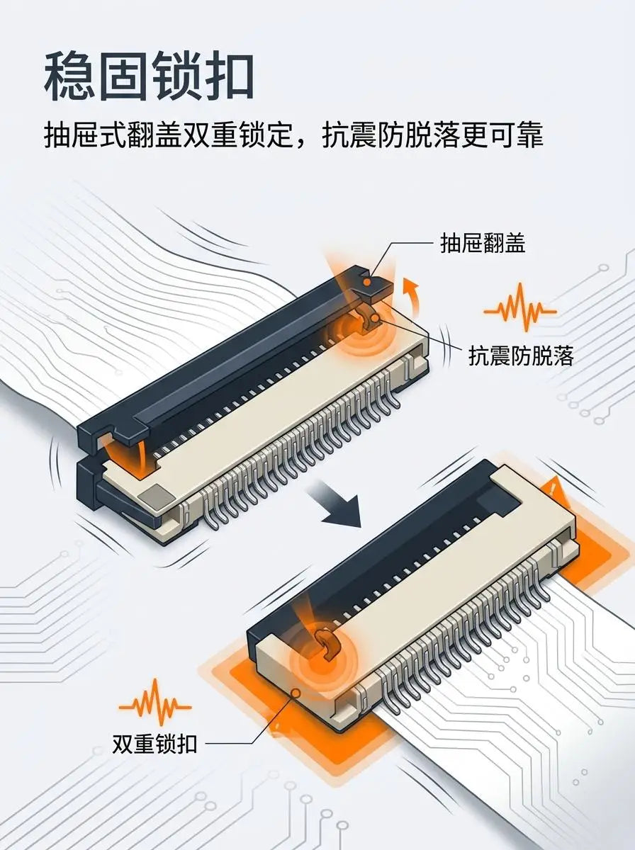 5pcs/10pcs FPC FFC socket Connector 0.5mm 1mm Pitch Flat Cable Flip bottom connection 4/5/6/8/10/12/14/16/20/22/24/30/34/40/50P
