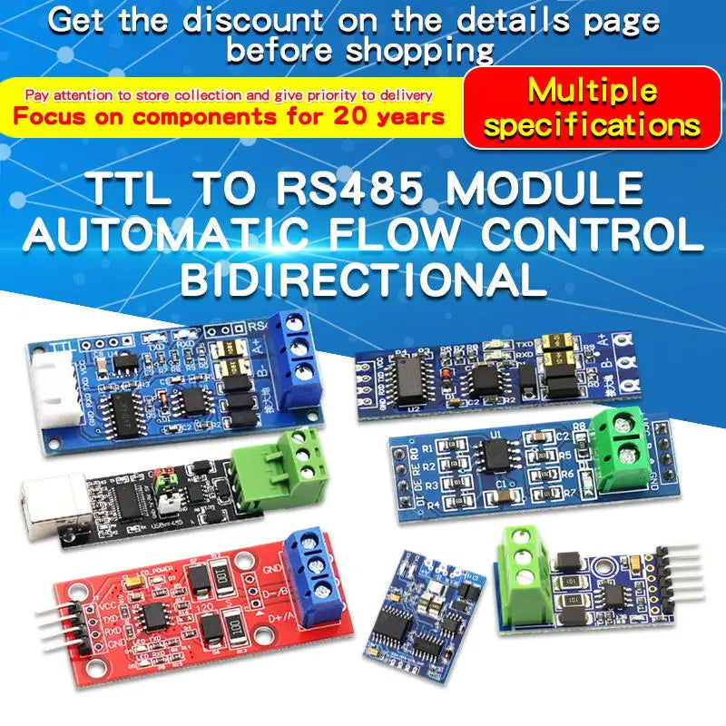1PCS TTL to RS485 Module 485 to Serial Port UART Level Mutual Transfer Hardware Automatic Flow to the Control Board