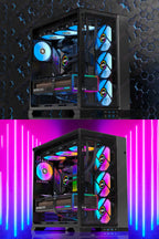 JEYI 120mm PC ARGB Cooling Fan AURA SYNC RGB Computer Fans Ultra Silent Heatsink Ventilador with 4PIN PWM and 5V 3PIN ARGB Port