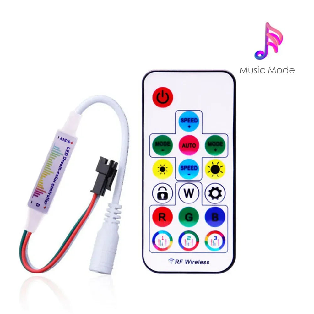 WS2811 WS2812B WS2813 WS2815 LED Pixels Strip Light Controller 3/4PIN USB/DC RF 14/17/21Keys LED Tape Remote Controller DC5-24V