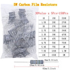 1/8W 1/4W 1/2W 1W 2W 3W 5W Carbon Film Resistors Assortment Kit 5% Electronic Components resistor package
