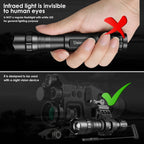 UniqueFire Small IR850nm 940nm Infrared Tactical Hunting LED Flashlight 3 Modes Zoomable Torch for Coyote Hog Predator Varmint