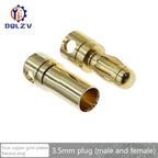 2.0mm 3.0mm 3.5mm 4.0mm 5.5mm 6.0mm 8.0MM Gold Bullet Banana Connector plug for ESC Lipo RC battery Plugs